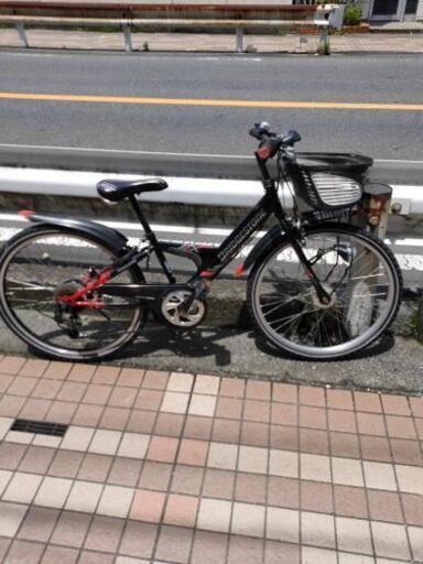 【整備済み】子供用ブリヂストン24インチLEDオート6段ギア自転車【中古】