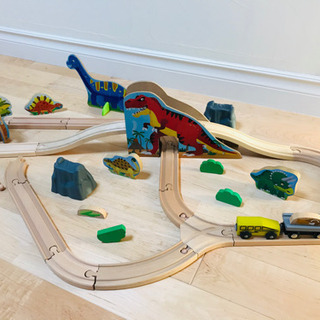 木製レール恐竜セット　電車　トーマス  プラレール　木のおもちゃ