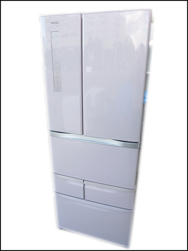 美品/東芝◆ノンフロン6ドア冷凍冷蔵庫/GR-G48FS◆ベジータ/481L/パールピンク◆2014年製