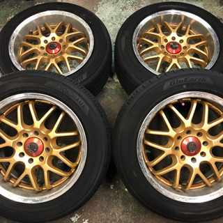 SPARCO ゴールド 15インチ ホイール タイヤ付き 4本セット
