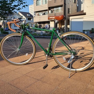 ロードバイク 自転車 緑 21段変速SHIMANO クラシック 