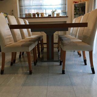 BoConcept 伸張式ダイニングテーブル(北欧デンマーク家具)椅子8脚付き