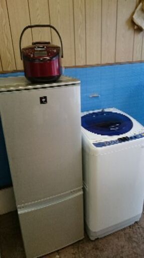シャープ SJ-PD17X-N　2ドア冷凍冷蔵庫　167L つけかえどっちもドア 2013年製・パナソニック　NA-FS60H6　6.0Kg 全自動洗濯機　2013年製・日立　RZ-SR10J　IHジャー炊飯器　2013年製