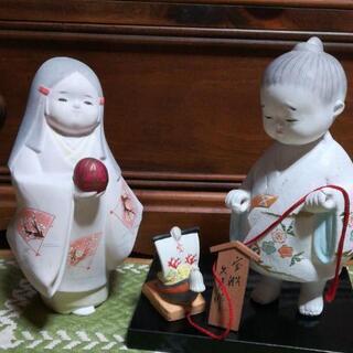 日本人形2体　宝船　久月　博多人形？