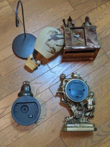 木製 水車小屋 時計 オルゴール ランプ アンティーク 極上イタリア製