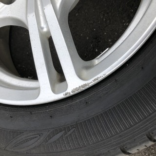 軽自動車、ツライチに近い！アルミホイル４本　タイヤは山は有りますが交換前提で　14インチ　5.5Ｊ　ピッチ100