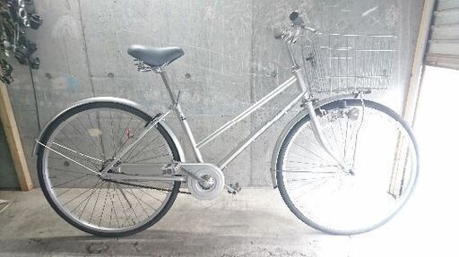 自転車中古 SHUNAIZER カゴ付き 鍵新品 タイヤ26インチ カラーシルバー