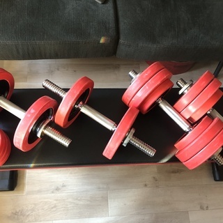 IROTEC（アイロテック）ラバーダンベル50kg分とダンベル用ベンチの