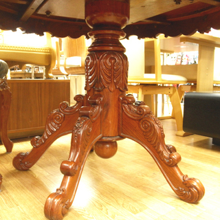 アンティーク調 4人掛け ダイニングセット 円卓 ラウンドテーブル チェア 6脚 7点セット 6人掛け としても使用可能 札幌 豊平区　西岡