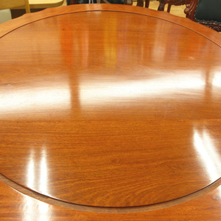 アンティーク調 4人掛け ダイニングセット 円卓 ラウンドテーブル チェア 6脚 7点セット 6人掛け としても使用可能 札幌 豊平区　西岡