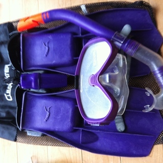 子供向けスノーケリング用セット、紫カラー