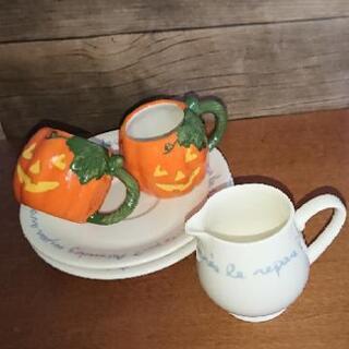 ミルクピッチャー&ソーサ❇️ かぼちゃプリンカップ
