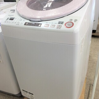 J329 4か月保証付き！SHARP シャープ タテ型洗濯乾燥機 ホワイト／ピンク ES-TX850-P 8.0kg 2018年製 クリーニング 動作確認済み 