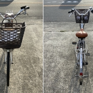 26インチ BAA マルキン自転車 マリンブルー 前かご、LEDオートライト 