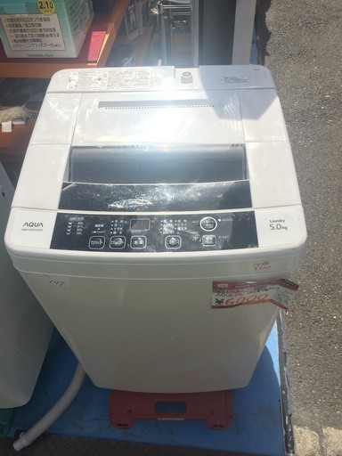 ☆中古 激安！！ AQUA　洗濯機　5ｋｇ　AQW-S50E1形　2013年製　￥14,500！！
