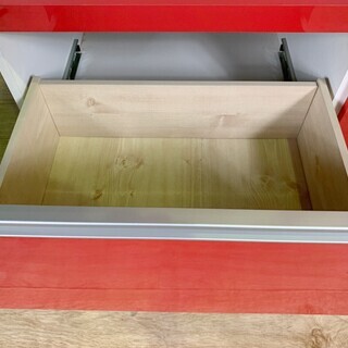収納家具 K5*80 食器棚 レッド ホワイト キッチンボード カップボード 