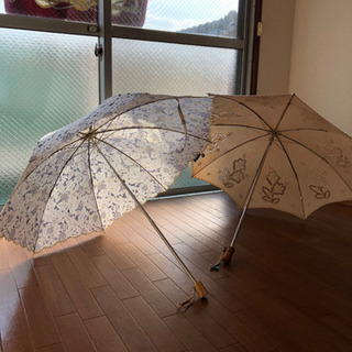 【無料】女性用の折り畳みおしゃれ日傘　２本セット
