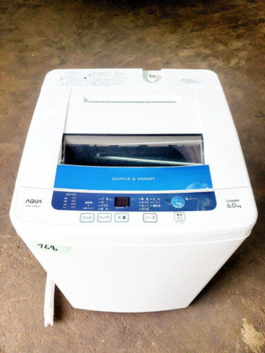 ①768番 AQUA✨全自動電気洗濯機✨AQW-S60B‼️