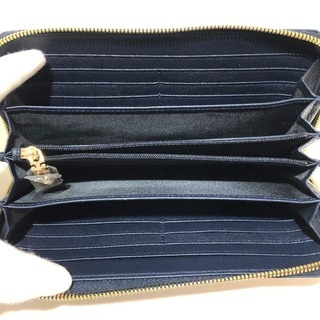 【未使用】【プレゼント】ヘンローン社製 マット加工 ラウンドファスナー 長財布 長財布（小銭入れあり） クロコダイル ネイビー