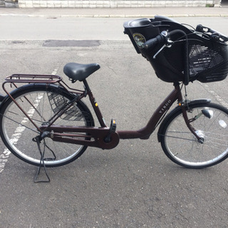 自転車　子供乗せ籠付き　ママチャリ