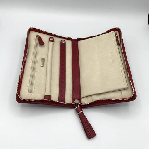 【国内正規品】WOLF Caroline レザージュエリーポーチ(レッド) 国内正規品】WOLF Caroline レザージュエリーポーチ(レッド)