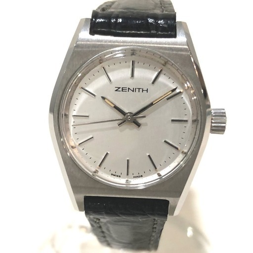 ZENITH ゼニス 01.0480.210 トノ―型 レディース腕時計 手巻き 腕時計 SS×革ベルト シルバー×ブラック レディース