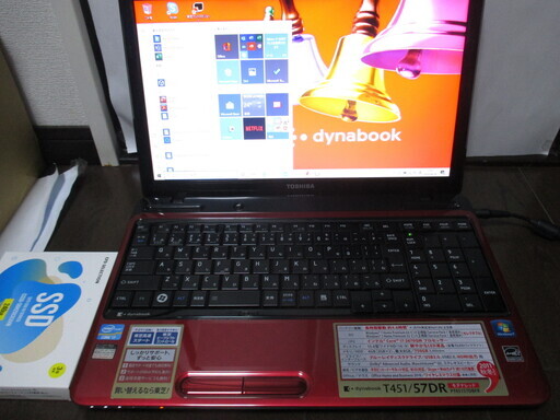 【美品爆速】東芝dynabook T451/57DR ／新品ＳＳＤ２40ＧＢ／Corei7ノートパソコン リカバリー済 動作品