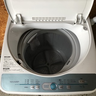 シャープ 2008年 4.5kg洗濯機 - 洗濯機