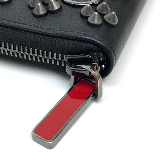 Christian Louboutin クリスチャンルブタン 小銭入れ　財布　ラウンドファスナー マルチスタッズ メンズ　レディース コインケース レザー ブラック ユニセックス