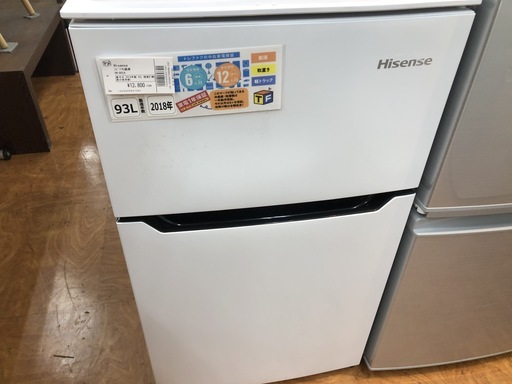 2ドア冷蔵庫　Hisense 2018年　93Ⅼ　HR-B95A