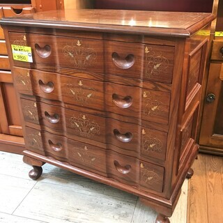 イタリア製 アンティーク 象嵌 猫脚チェスト ブラウン☆買取帝国 志木店