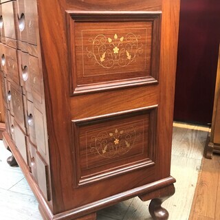 イタリア製 アンティーク 象嵌 猫脚チェスト ブラウン☆買取帝国 志木店