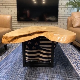 西海岸風  一枚板 テーブル137.5【脚:長さ•素材(木製に)変更可能‼︎】