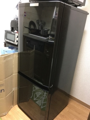 【7月11日取りに来てくださる方限定】MITSUBISHI/三菱 ノンフロン冷凍冷蔵庫 LED 照明 清音 MR-P15A-B ブラック 2016年製 146Ｌ 2ドア