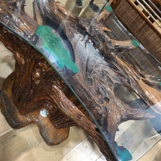 大特価‼︎   希少価値　屋久杉　特典有　ガラス　テーブル　高級　