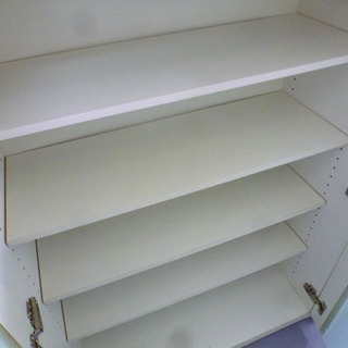 ニトリ キッチンミドルボード レンジ台 食器棚 鏡面白 エナメル