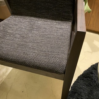 展示品 藤栄 アームチェア 椅子 黒×濃茶 品①