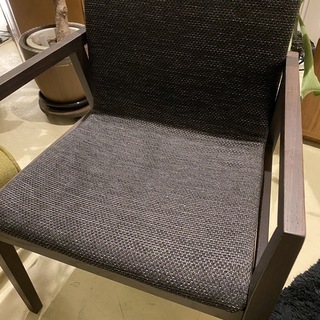 展示品 藤栄 アームチェア 椅子 黒×濃茶 品①