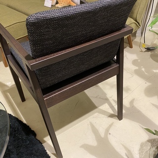 展示品 藤栄 アームチェア 椅子 黒×濃茶 品①