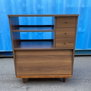 シェルフ フリーラック 棚 キッチン収納 茶 組立家具 中古品