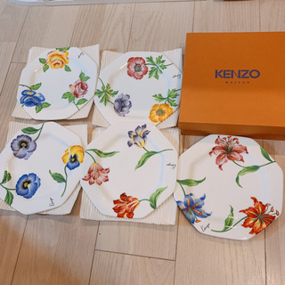 【決まりました】kenzo お皿 5枚セット 花柄 ケーキ皿