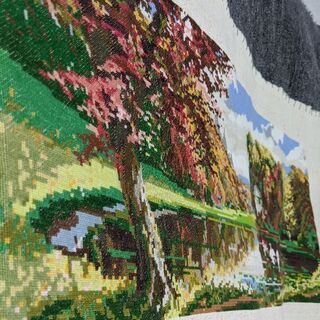 6/21までに! ヨーロッパ式刺繍絵タペストリー: An Autumn Lake