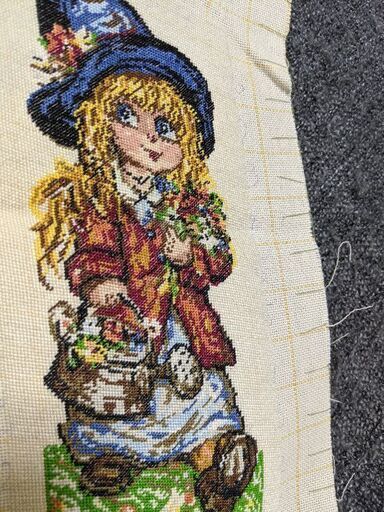 6/21までに! ヨーロッパ式刺繍絵タペストリー: Little Florist