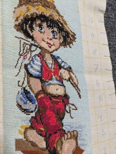 6/21までに! ヨーロッパ式刺繍絵タペストリー: Little Fisherman