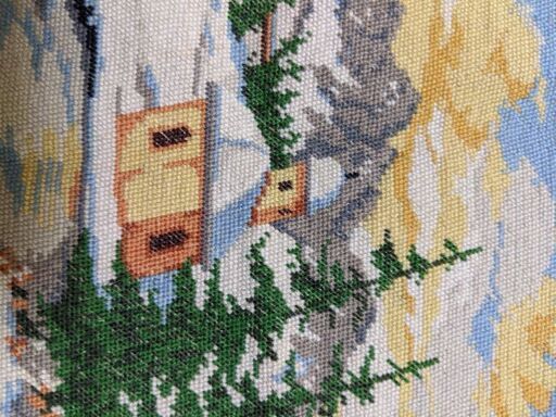 6/21までに! ヨーロッパ式刺繍絵タペストリー: Winter in the Mountain  