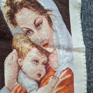 ヨーロッパ式刺繍絵タペストリー:  Madonna with t...