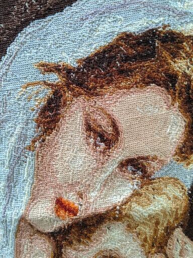 ヨーロッパ式刺繍絵タペストリー:  Madonna with the Child ヨーロッパ式刺繍絵タペストリー: Madonna with the Child