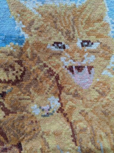 ヨーロッパ式刺繍絵タペストリー: Three Kittens