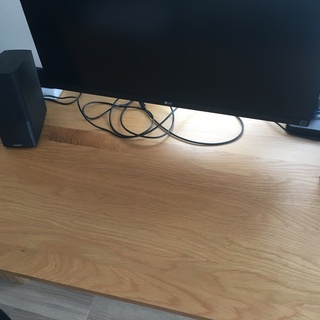 無印良品　無垢材デスク（引出付）・オーク材 幅１１０×奥行５５×高さ７０ｃｍ