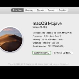 終了]Mac Book Pro 13 インチ mid 2014